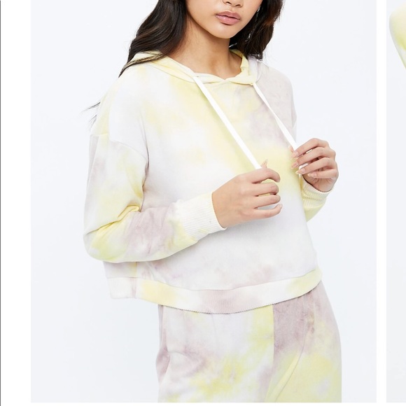 🔥Sale $48🔥Hoodie & Jogger-Lemon Tie Dye Set SZ L - Picture 7 of 9